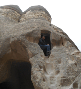 John gives cave living a try
